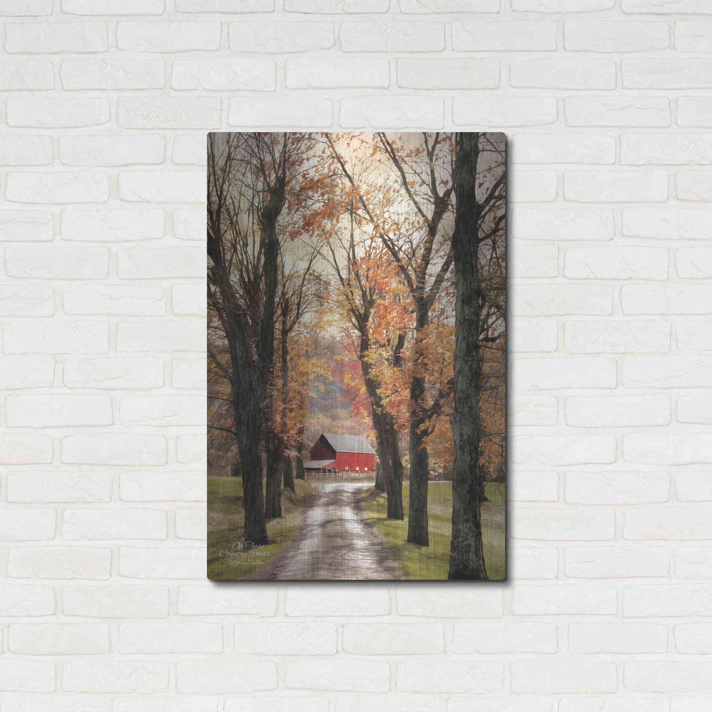 Luxe Metal Art 'On Those Country Roads' by Lori Deiter, Metal Wall Art,24x36