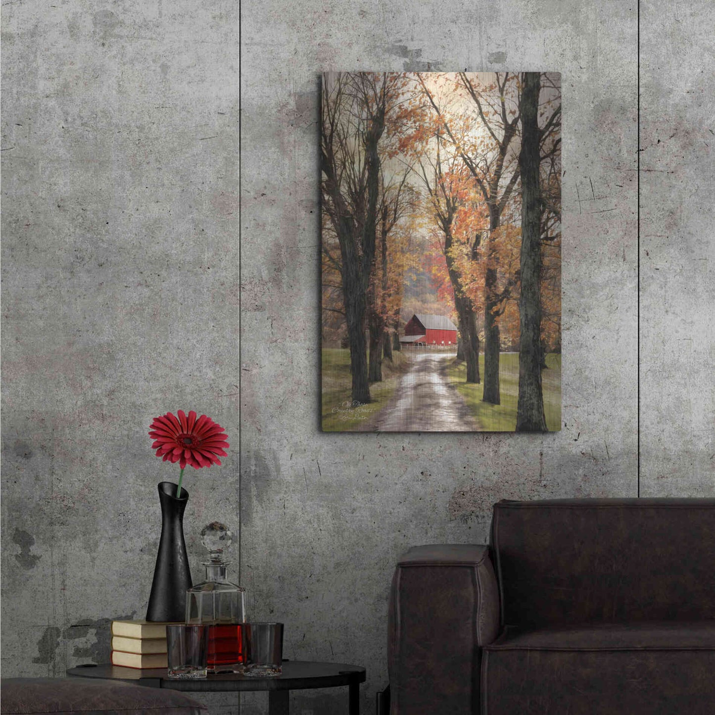 Luxe Metal Art 'On Those Country Roads' by Lori Deiter, Metal Wall Art,24x36