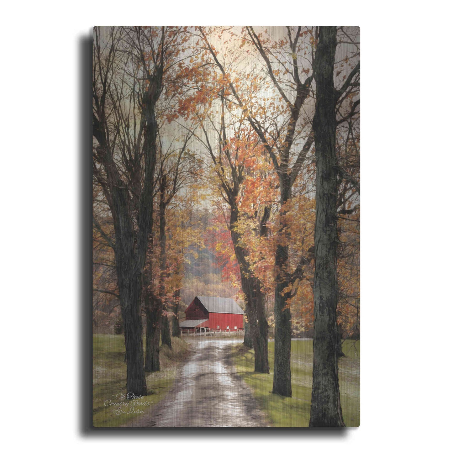Luxe Metal Art 'On Those Country Roads' by Lori Deiter, Metal Wall Art