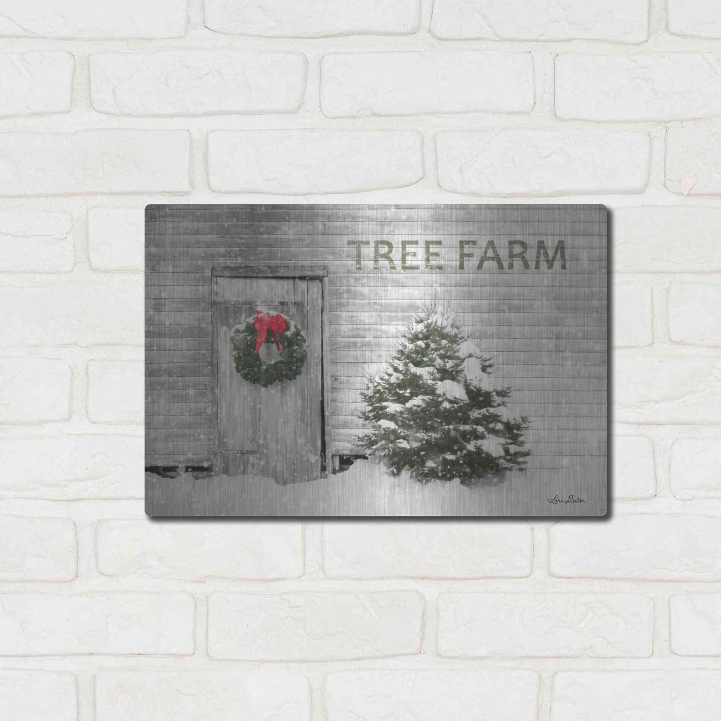 Luxe Metal Art 'Tree Farm' by Lori Deiter, Metal Wall Art,16x12