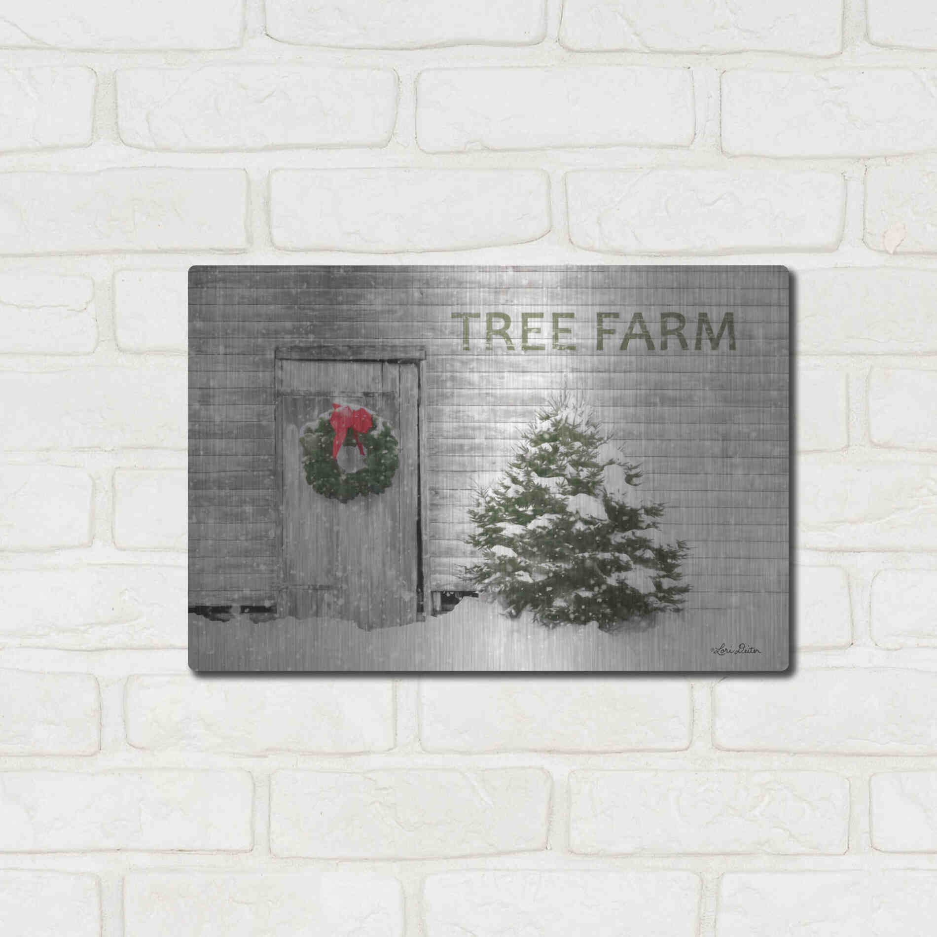 Luxe Metal Art 'Tree Farm' by Lori Deiter, Metal Wall Art,16x12