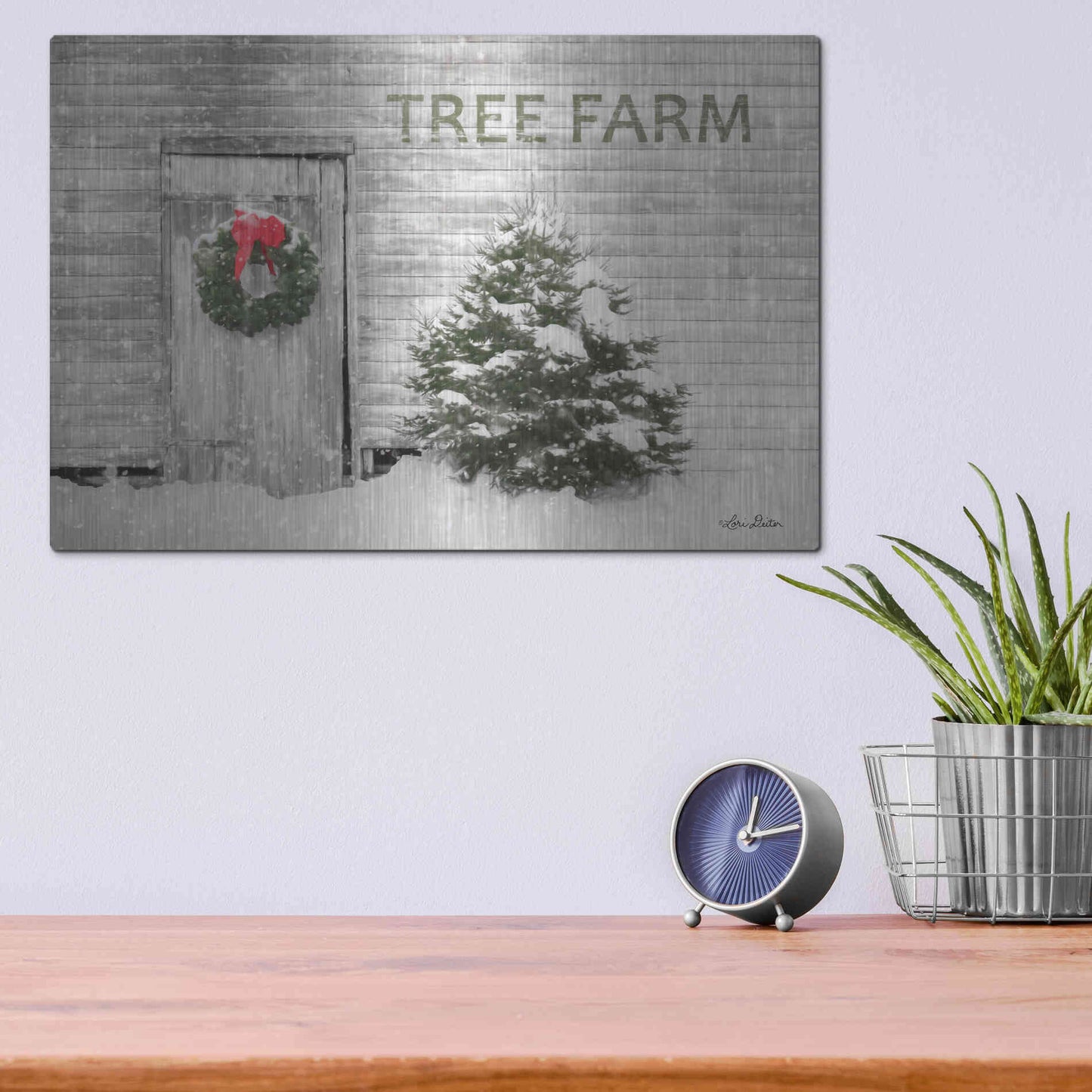 Luxe Metal Art 'Tree Farm' by Lori Deiter, Metal Wall Art,16x12