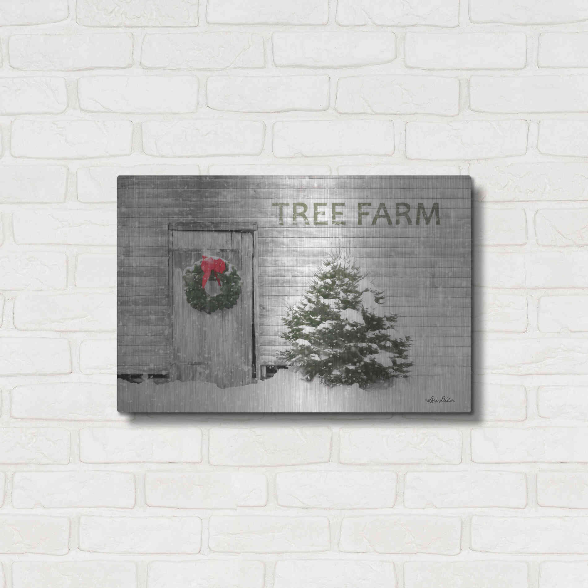 Luxe Metal Art 'Tree Farm' by Lori Deiter, Metal Wall Art,24x16