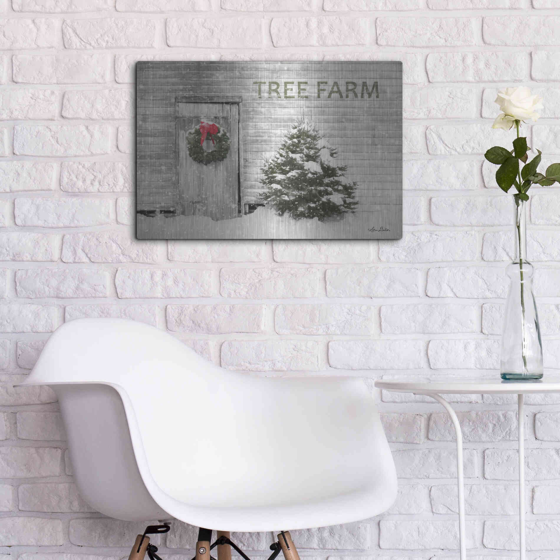 Luxe Metal Art 'Tree Farm' by Lori Deiter, Metal Wall Art,24x16