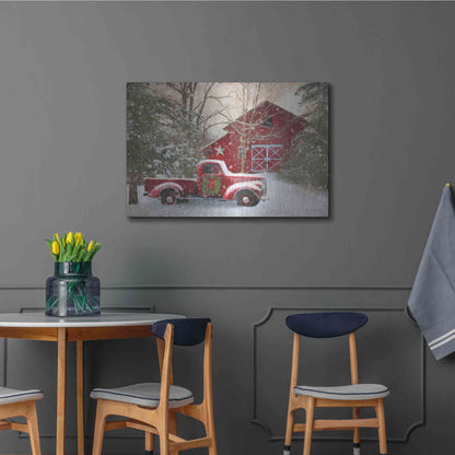 Luxe Metal Art 'Secluded Barn with Truck' by Lori Deiter, Metal Wall Art,36x24