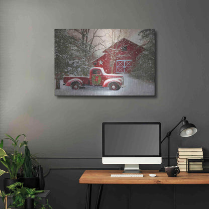 Luxe Metal Art 'Secluded Barn with Truck' by Lori Deiter, Metal Wall Art,36x24