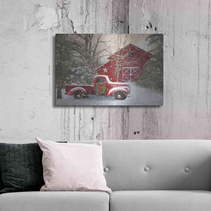 Luxe Metal Art 'Secluded Barn with Truck' by Lori Deiter, Metal Wall Art,36x24