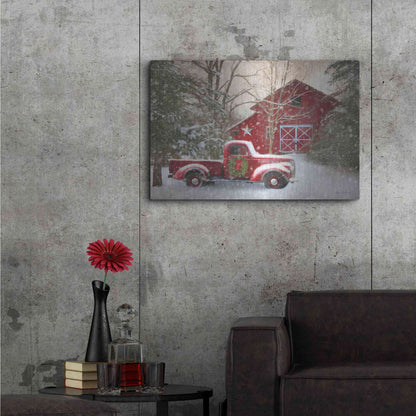 Luxe Metal Art 'Secluded Barn with Truck' by Lori Deiter, Metal Wall Art,36x24