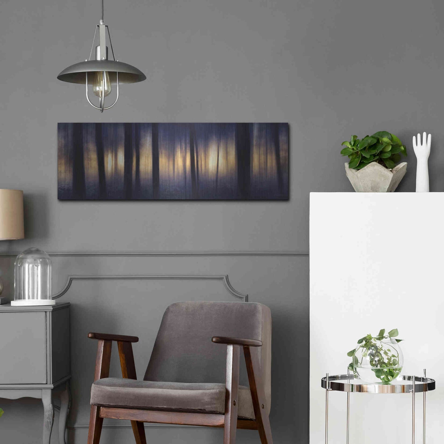 Luxe Metal Art 'Edge of the Forest' by Lori Deiter, Metal Wall Art,36x12