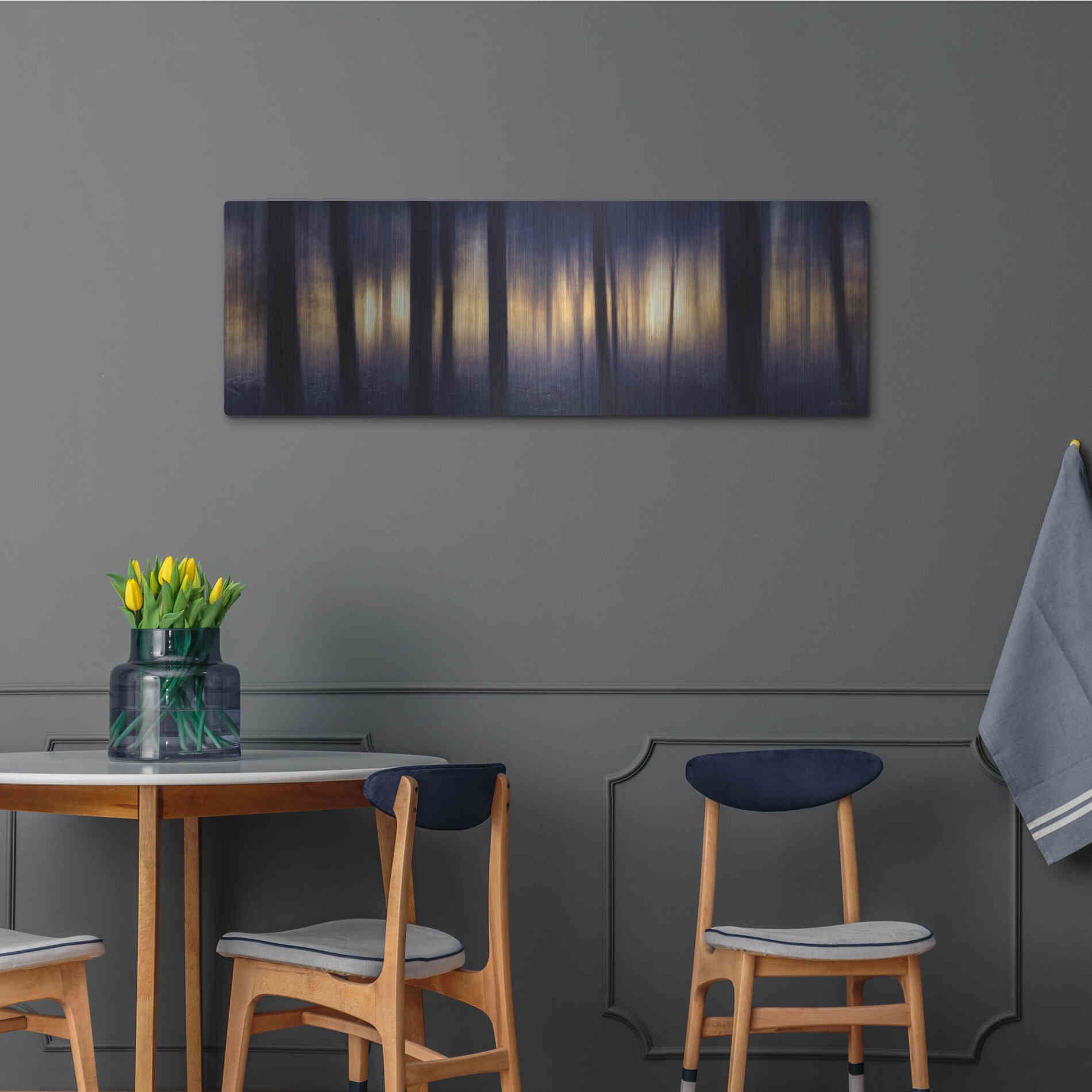 Luxe Metal Art 'Edge of the Forest' by Lori Deiter, Metal Wall Art,48x16