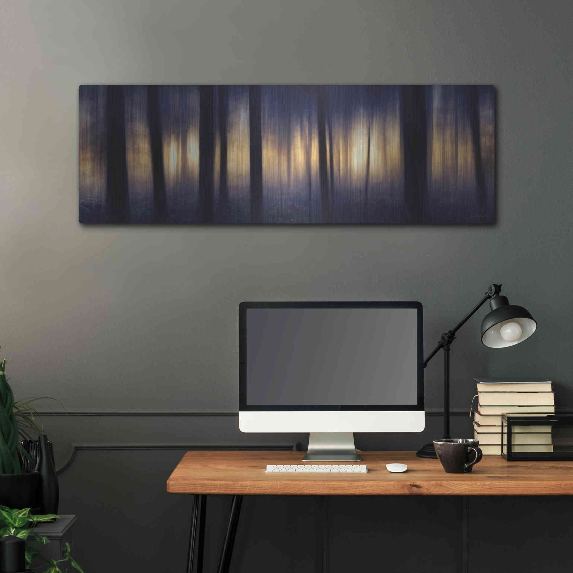 Luxe Metal Art 'Edge of the Forest' by Lori Deiter, Metal Wall Art,48x16