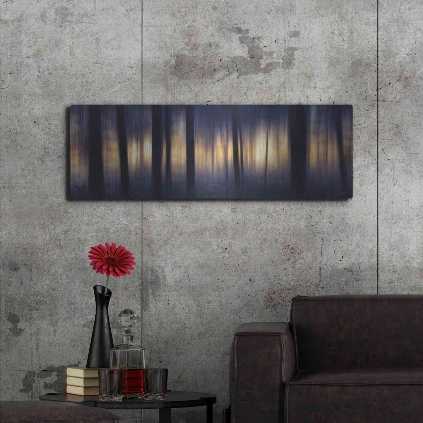 Luxe Metal Art 'Edge of the Forest' by Lori Deiter, Metal Wall Art,48x16