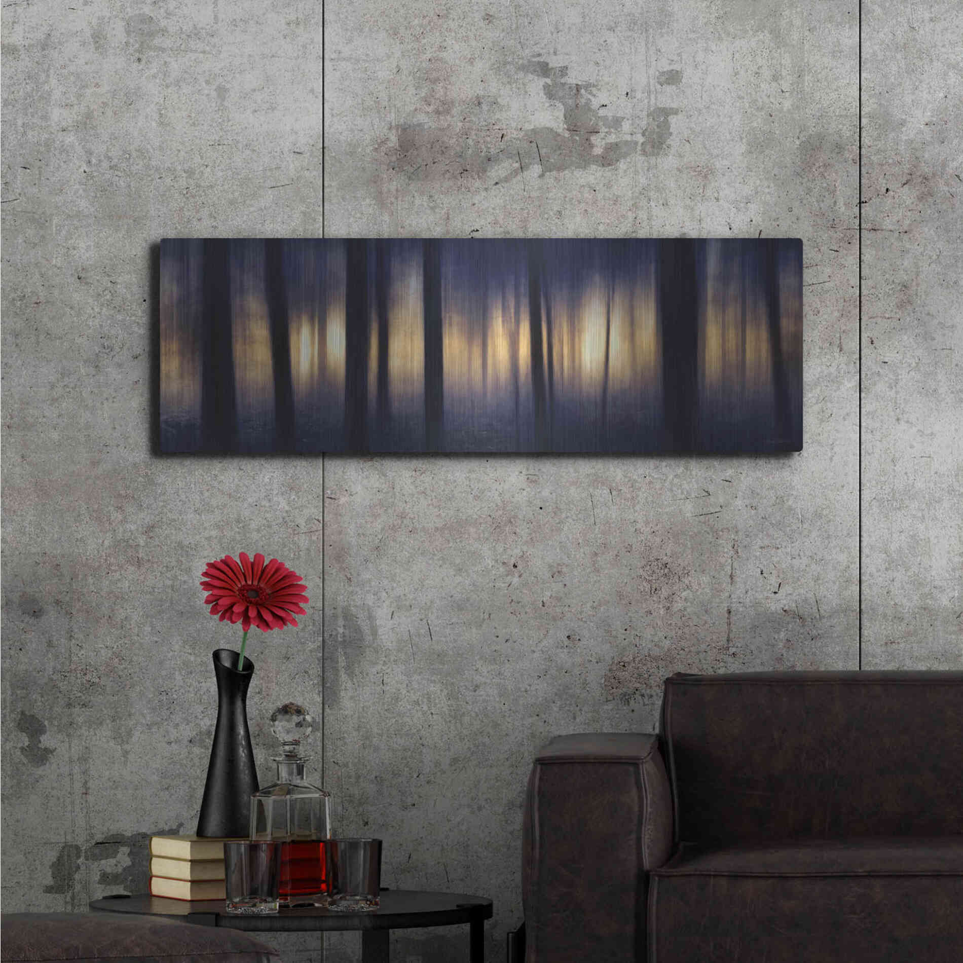 Luxe Metal Art 'Edge of the Forest' by Lori Deiter, Metal Wall Art,48x16