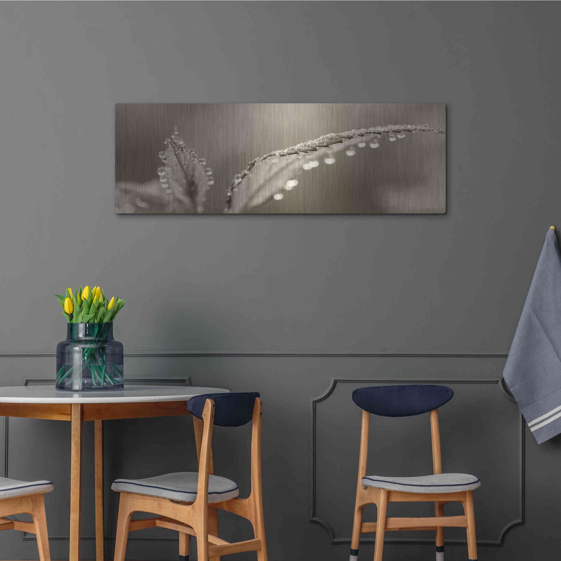 Luxe Metal Art 'Dewey Morning' by Lori Deiter, Metal Wall Art,48x16