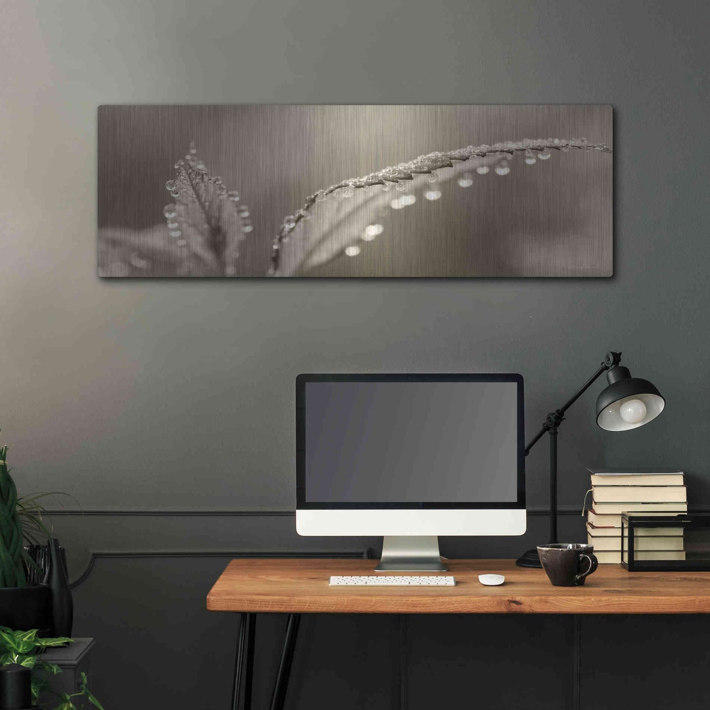 Luxe Metal Art 'Dewey Morning' by Lori Deiter, Metal Wall Art,48x16