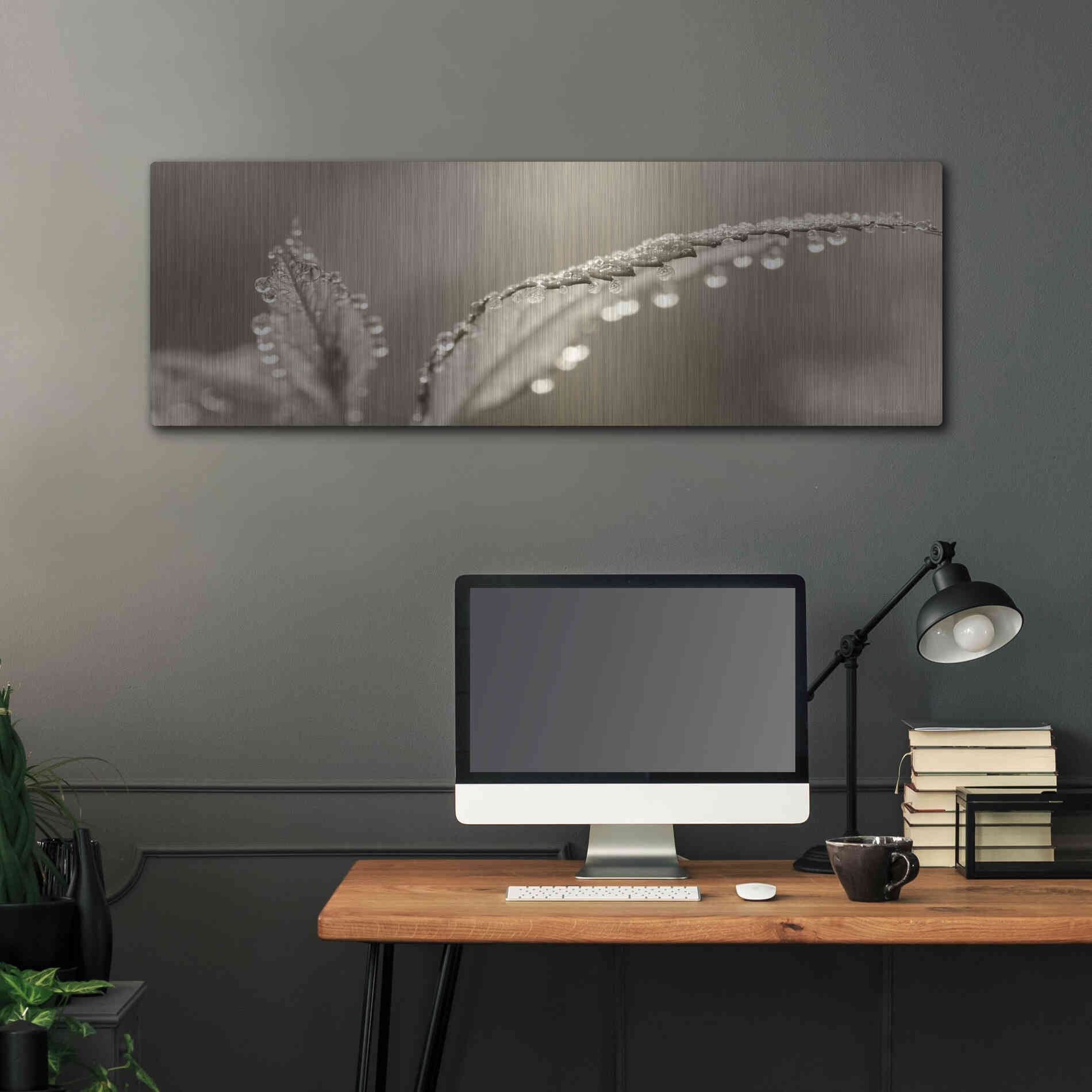 Luxe Metal Art 'Dewey Morning' by Lori Deiter, Metal Wall Art,48x16