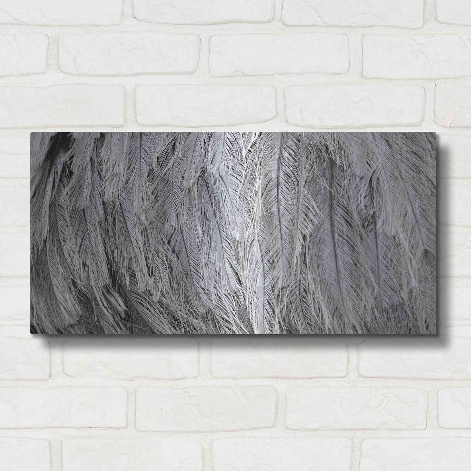 Luxe Metal Art 'Silver Feathers' by Lori Deiter, Metal Wall Art,24x12