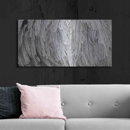 Luxe Metal Art 'Silver Feathers' by Lori Deiter, Metal Wall Art,48x24