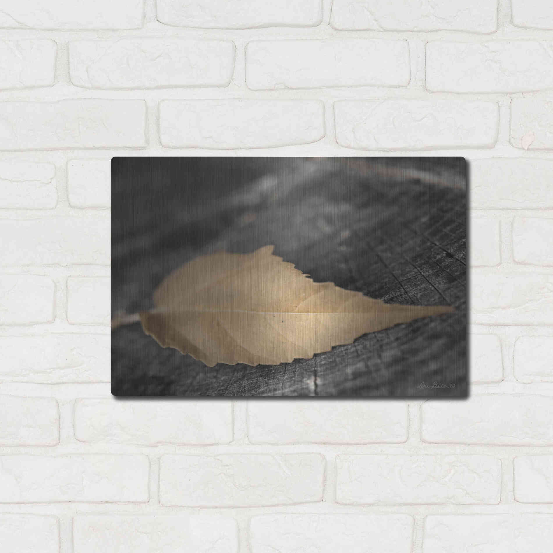 Luxe Metal Art 'Natural Gold Leaf' by Lori Deiter, Metal Wall Art,16x12