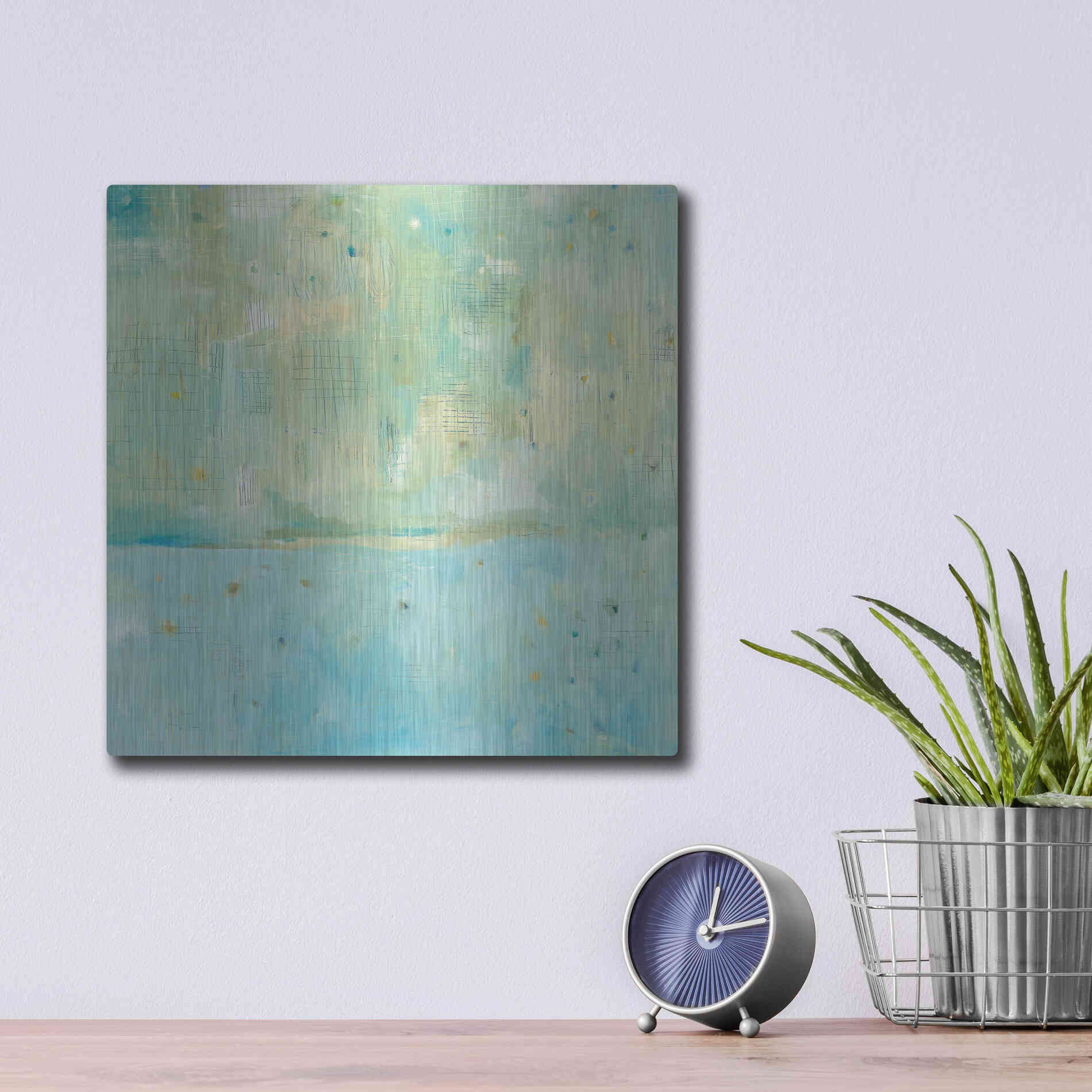 Luxe Metal Art 'Dreaming of the Shore' by Melissa Averinos, Metal Wall Art,12x12