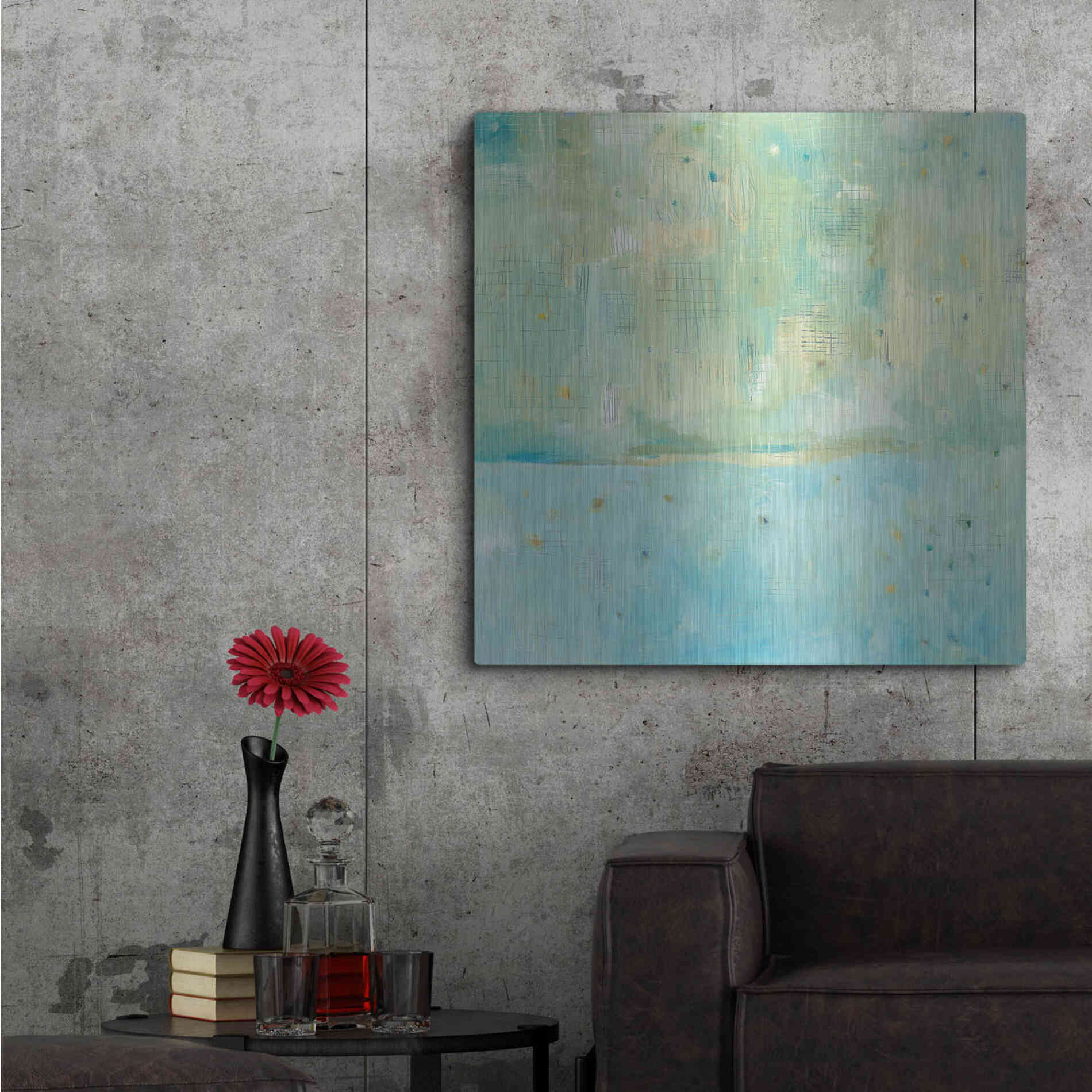 Luxe Metal Art 'Dreaming of the Shore' by Melissa Averinos, Metal Wall Art,36x36