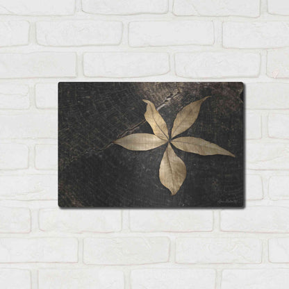Luxe Metal Art 'Natural Buckeye Leaf' by Lori Deiter, Metal Wall Art,16x12
