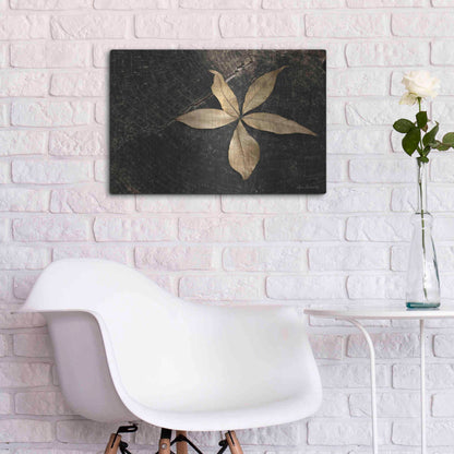 Luxe Metal Art 'Natural Buckeye Leaf' by Lori Deiter, Metal Wall Art,24x16