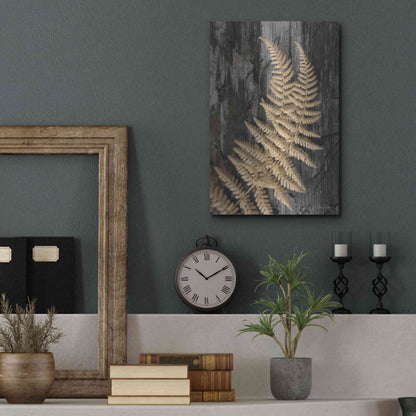 Luxe Metal Art 'Natural Gold Fern' by Lori Deiter, Metal Wall Art,12x16