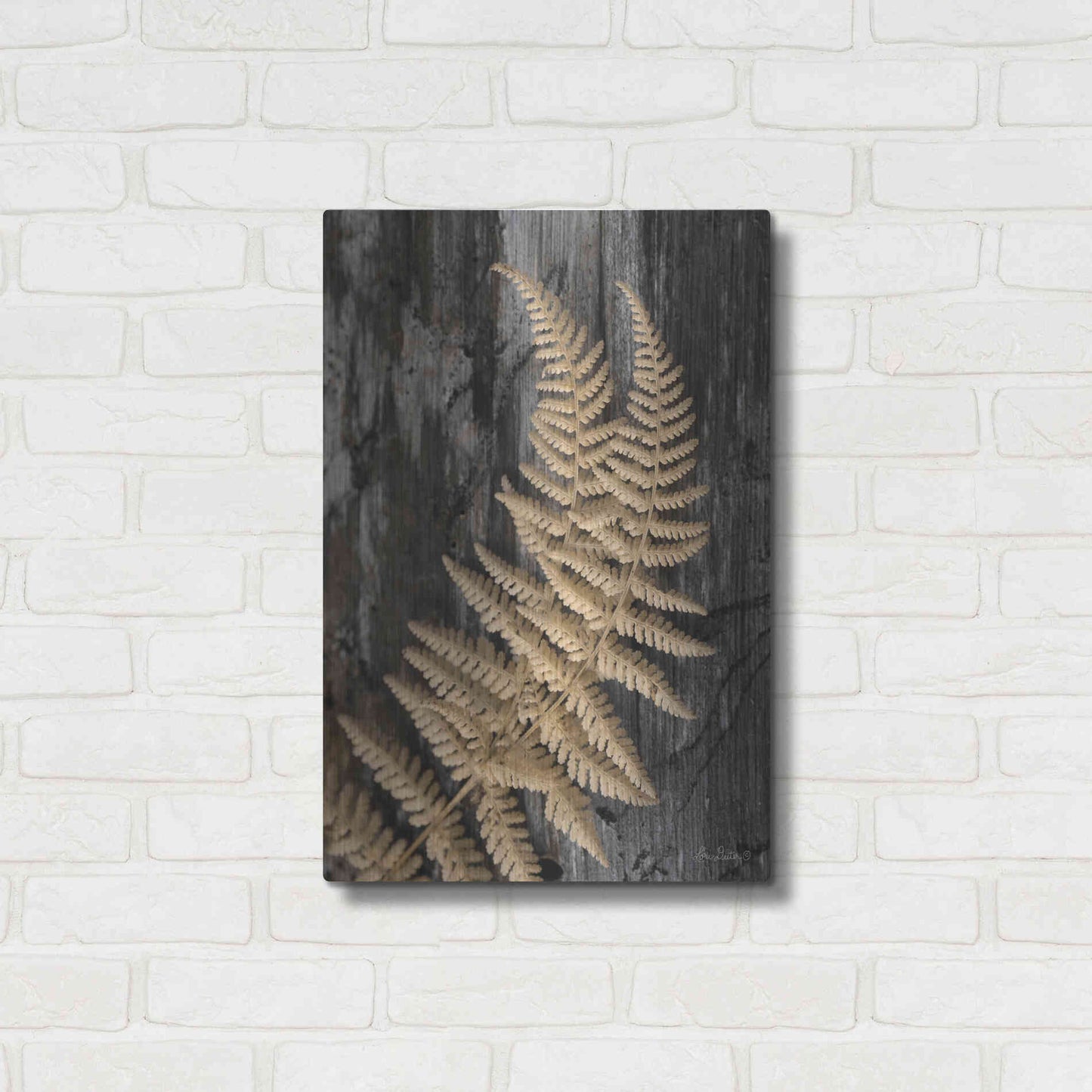 Luxe Metal Art 'Natural Gold Fern' by Lori Deiter, Metal Wall Art,16x24