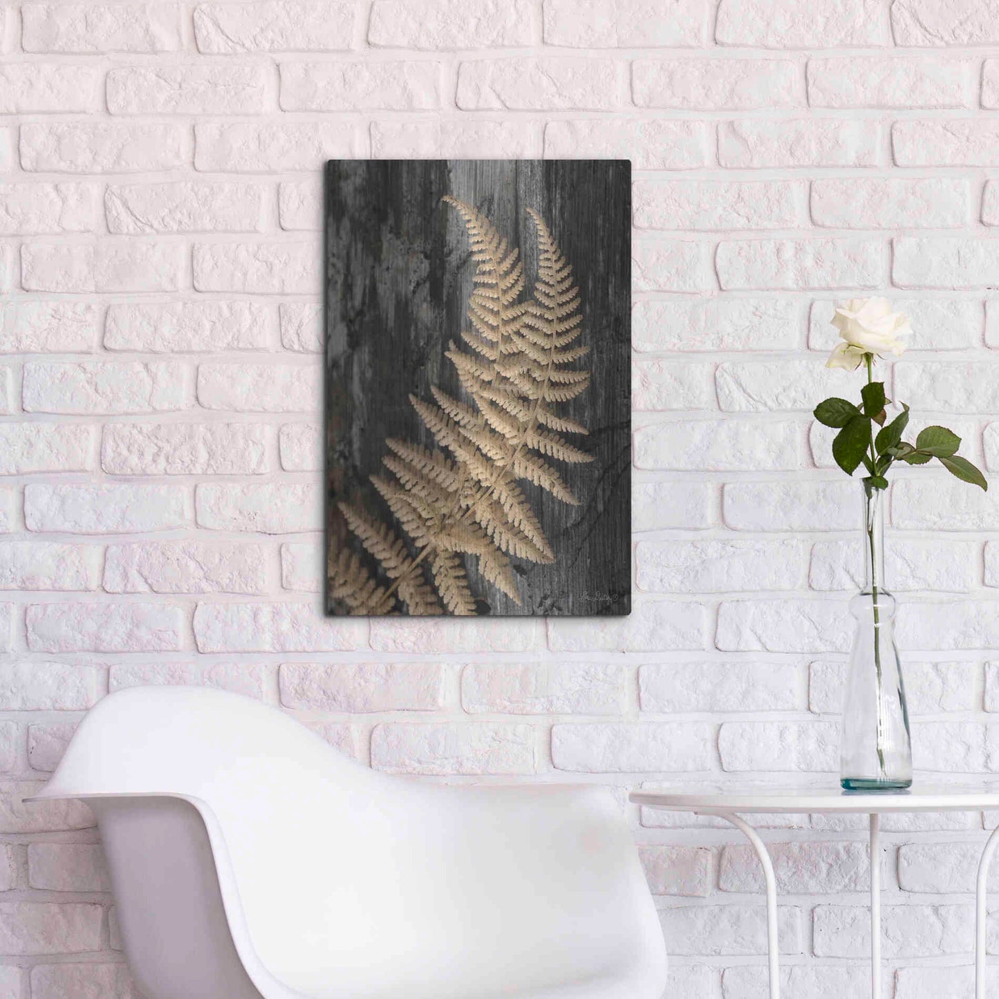 Luxe Metal Art 'Natural Gold Fern' by Lori Deiter, Metal Wall Art,16x24