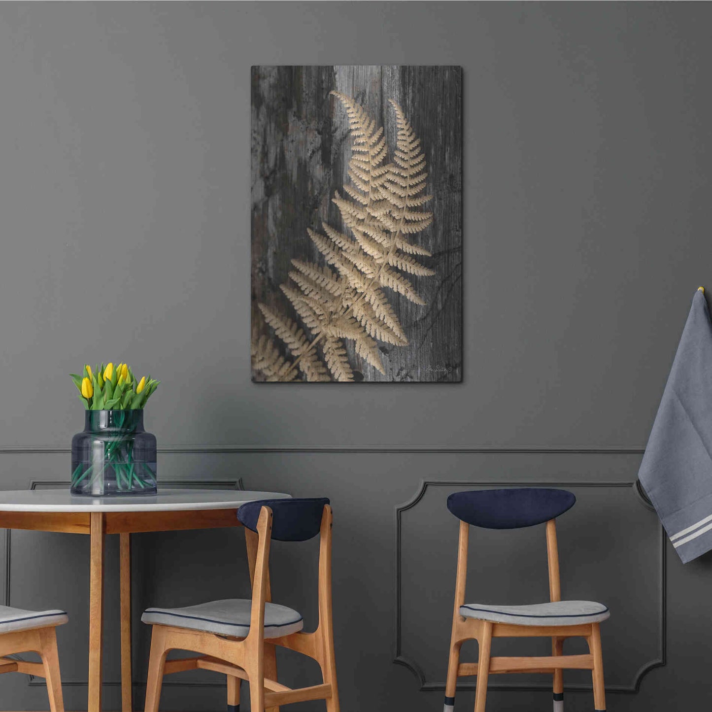 Luxe Metal Art 'Natural Gold Fern' by Lori Deiter, Metal Wall Art,24x36