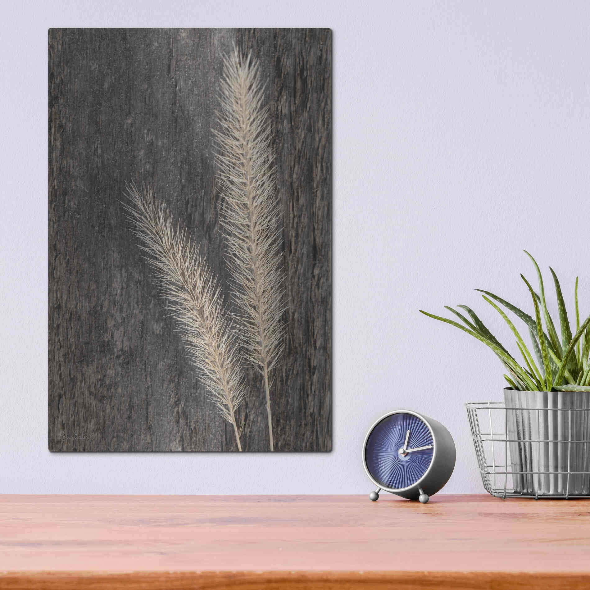 Luxe Metal Art 'Natural Wheat' by Lori Deiter, Metal Wall Art,12x16