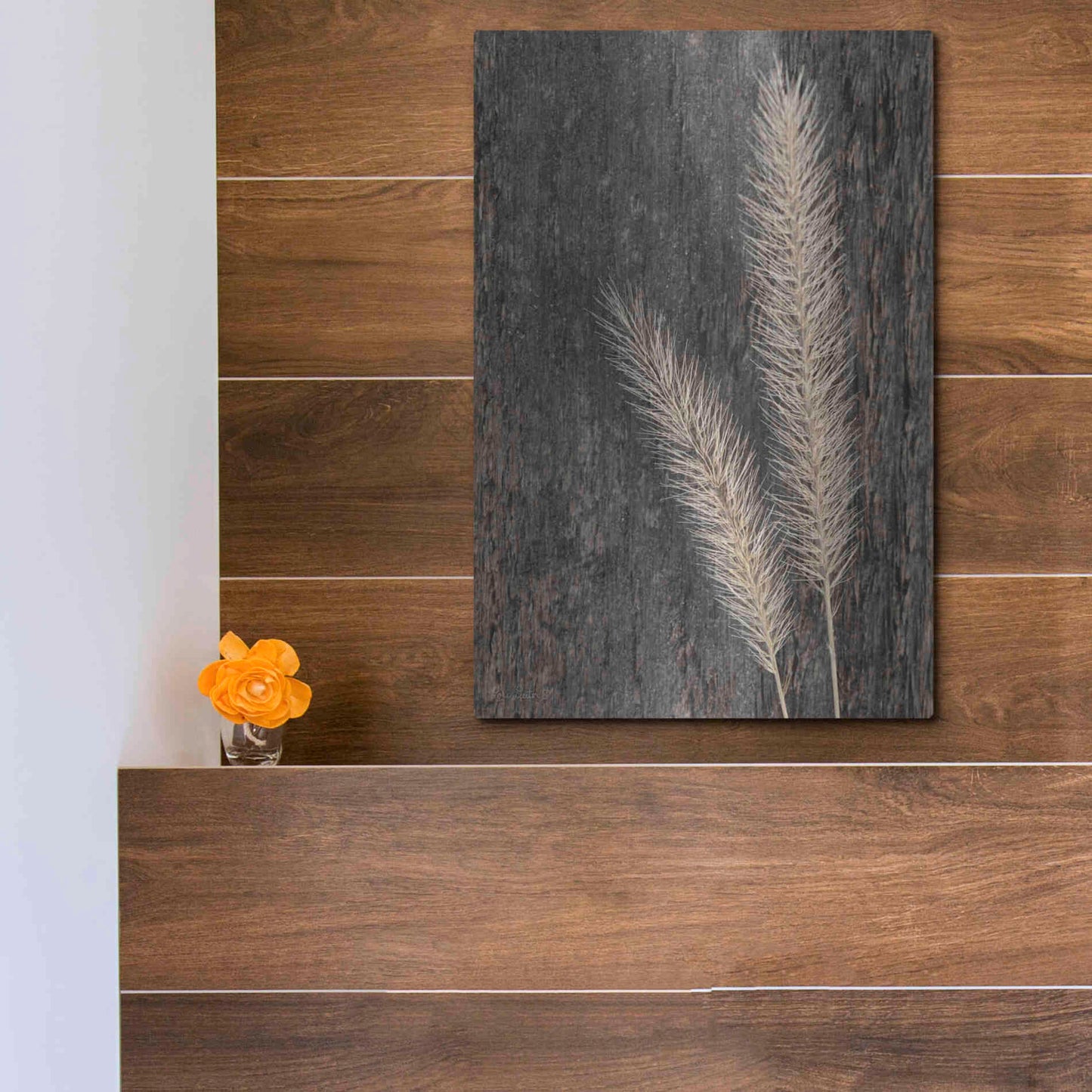 Luxe Metal Art 'Natural Wheat' by Lori Deiter, Metal Wall Art,12x16