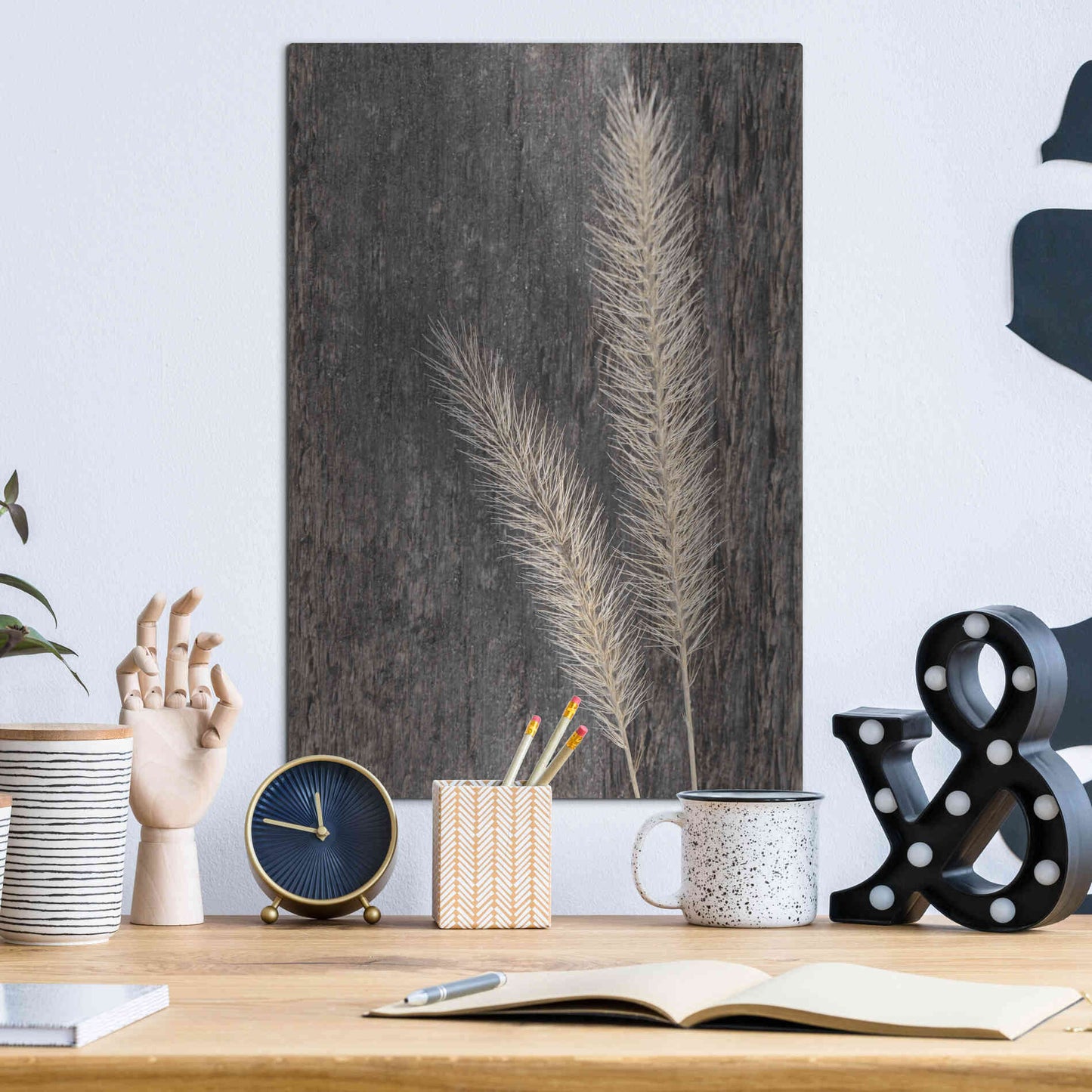 Luxe Metal Art 'Natural Wheat' by Lori Deiter, Metal Wall Art,12x16