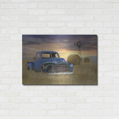 Luxe Metal Art 'Old Chevy with Windmill' by Lori Deiter, Metal Wall Art,36x24