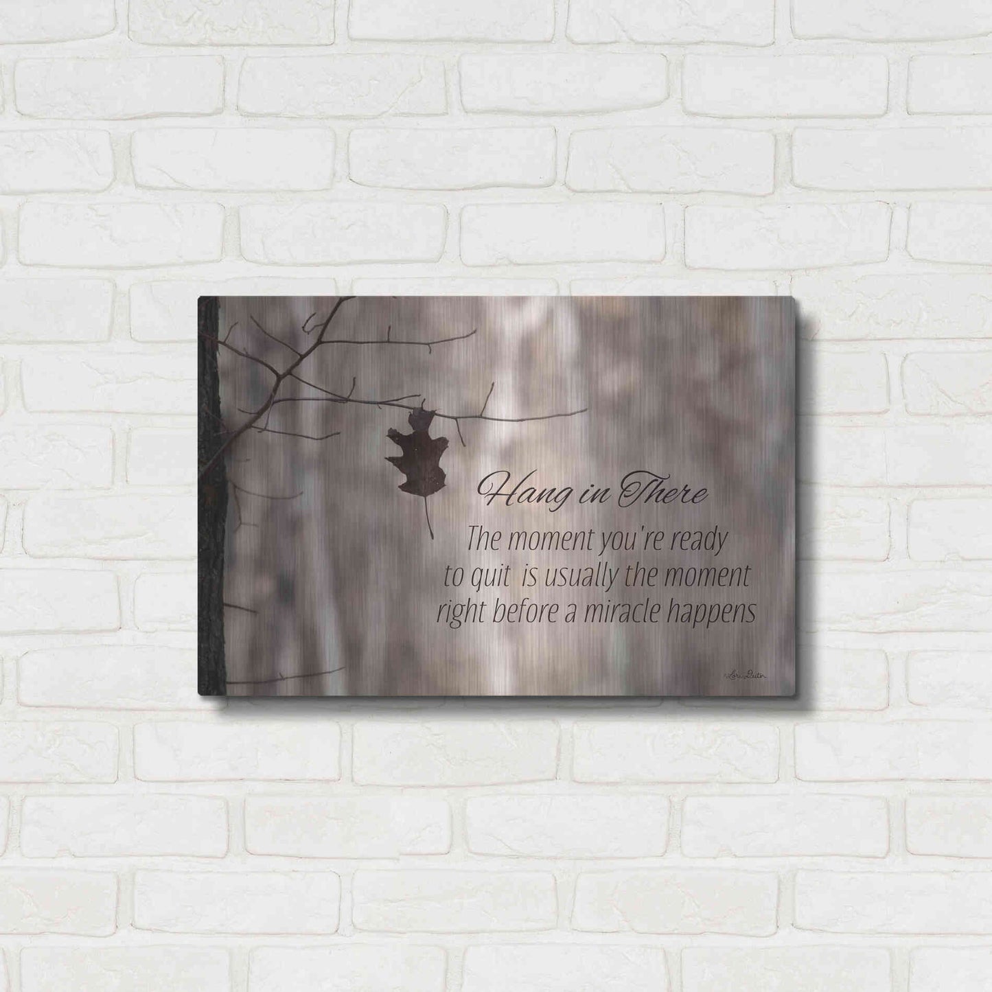 Luxe Metal Art 'Hang in There' by Lori Deiter, Metal Wall Art,24x16