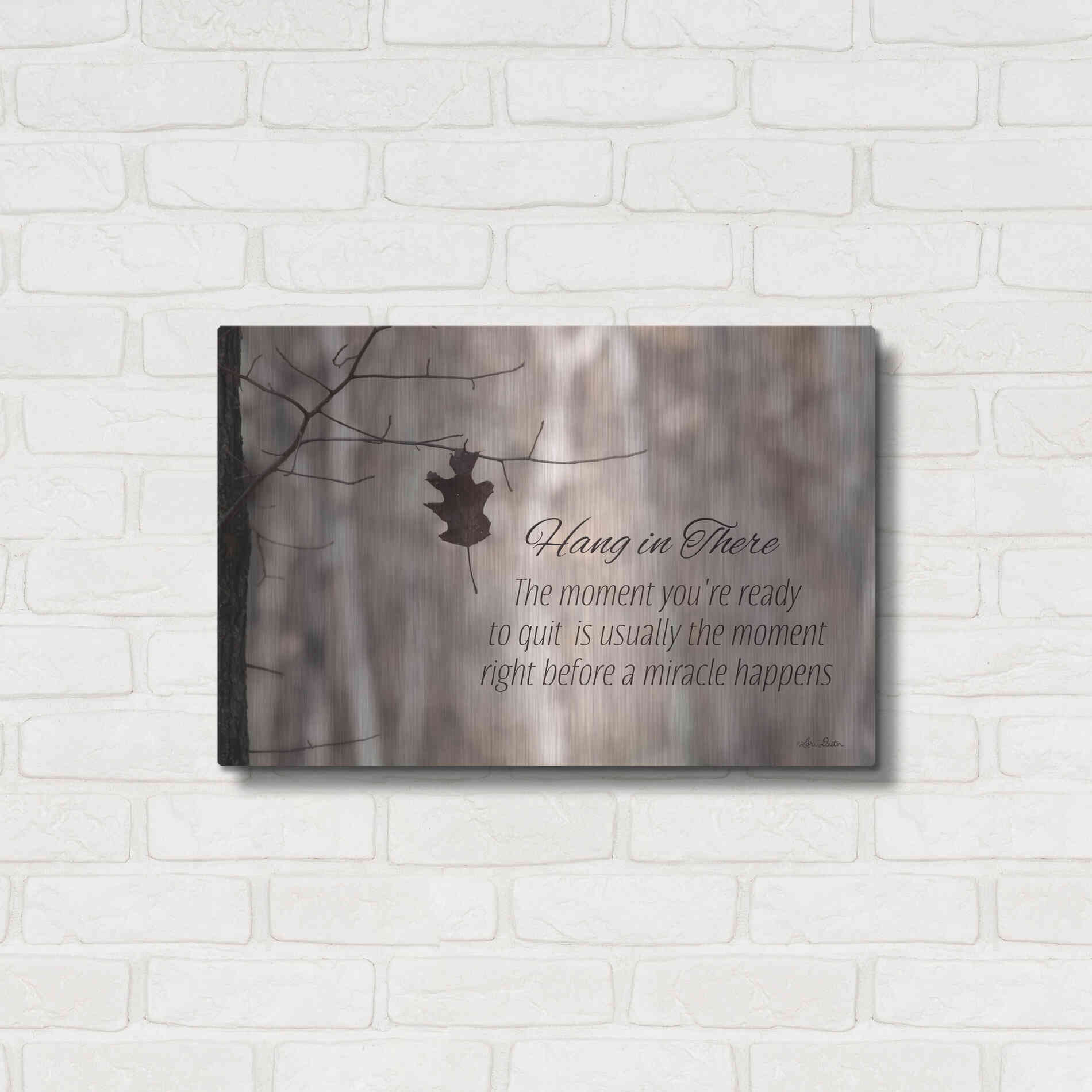 Luxe Metal Art 'Hang in There' by Lori Deiter, Metal Wall Art,24x16