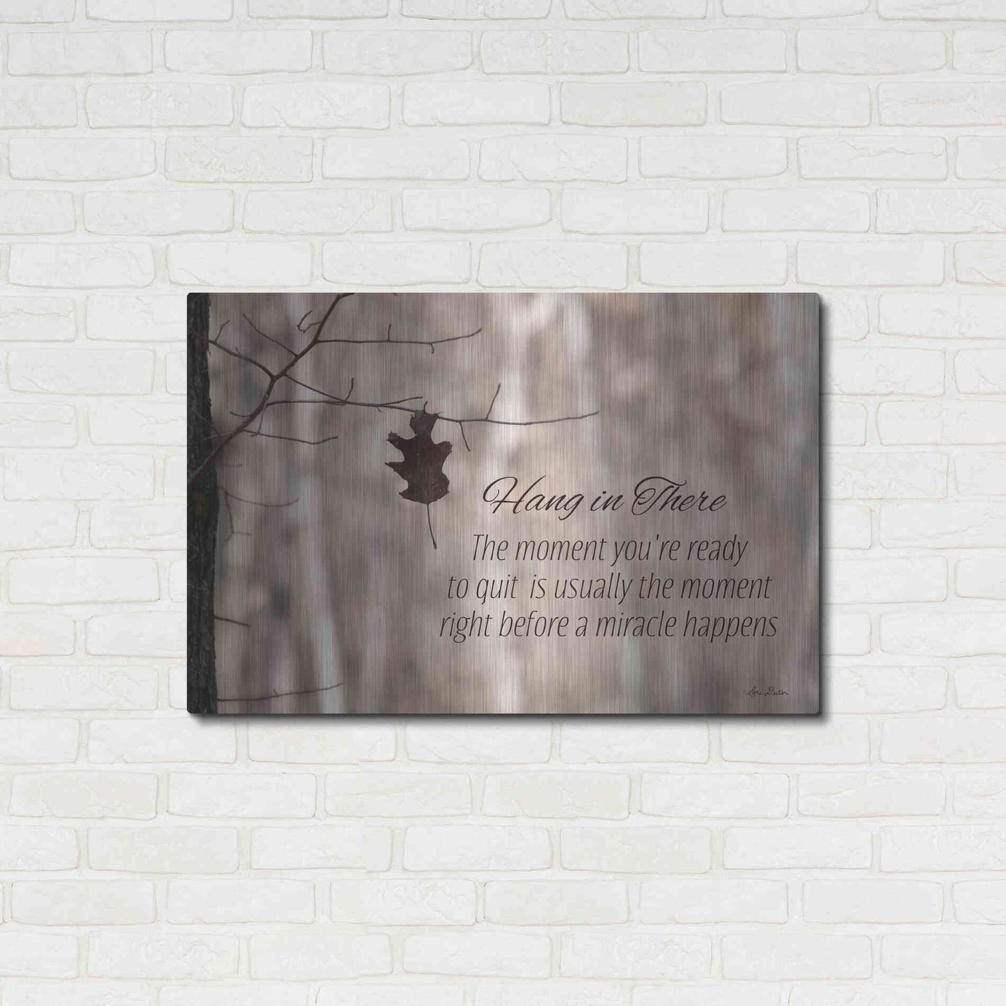 Luxe Metal Art 'Hang in There' by Lori Deiter, Metal Wall Art,36x24