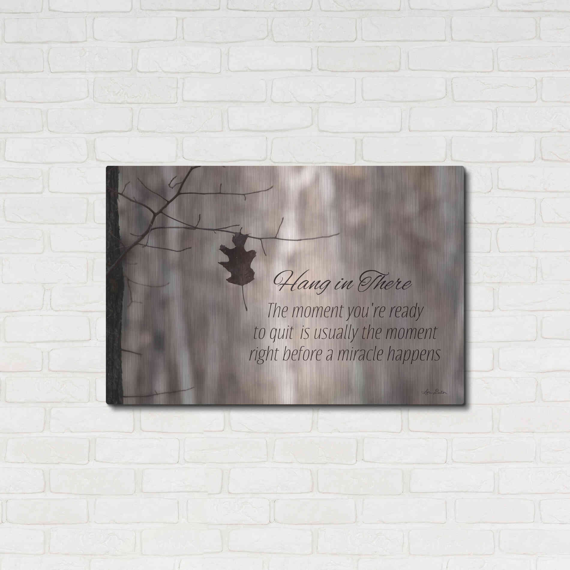 Luxe Metal Art 'Hang in There' by Lori Deiter, Metal Wall Art,36x24