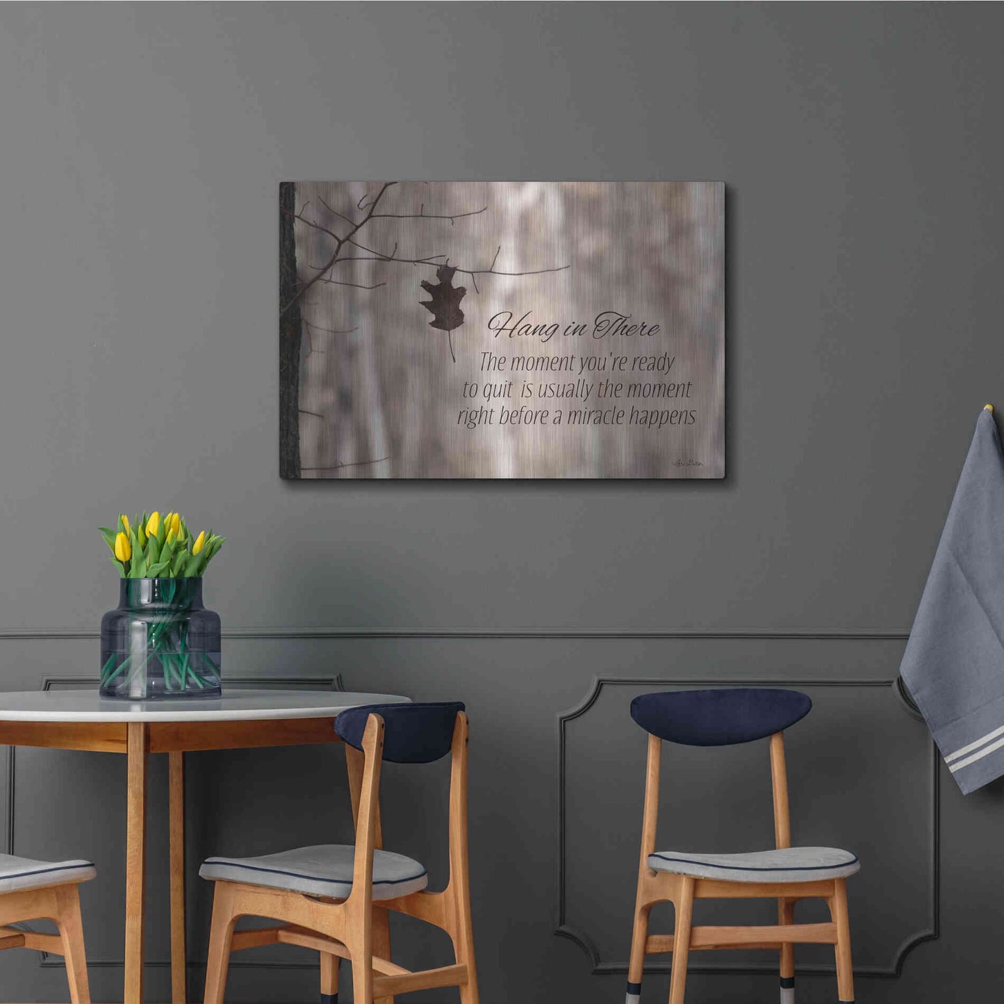 Luxe Metal Art 'Hang in There' by Lori Deiter, Metal Wall Art,36x24