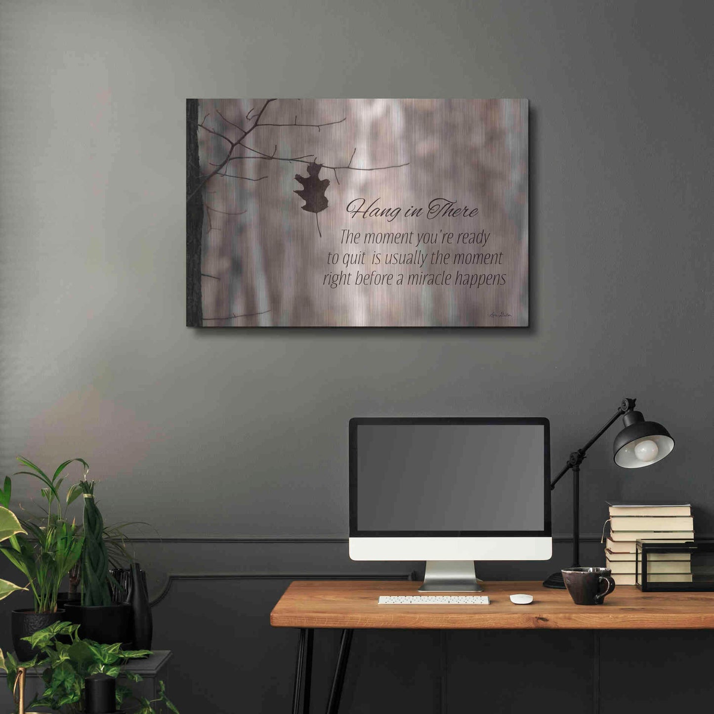 Luxe Metal Art 'Hang in There' by Lori Deiter, Metal Wall Art,36x24