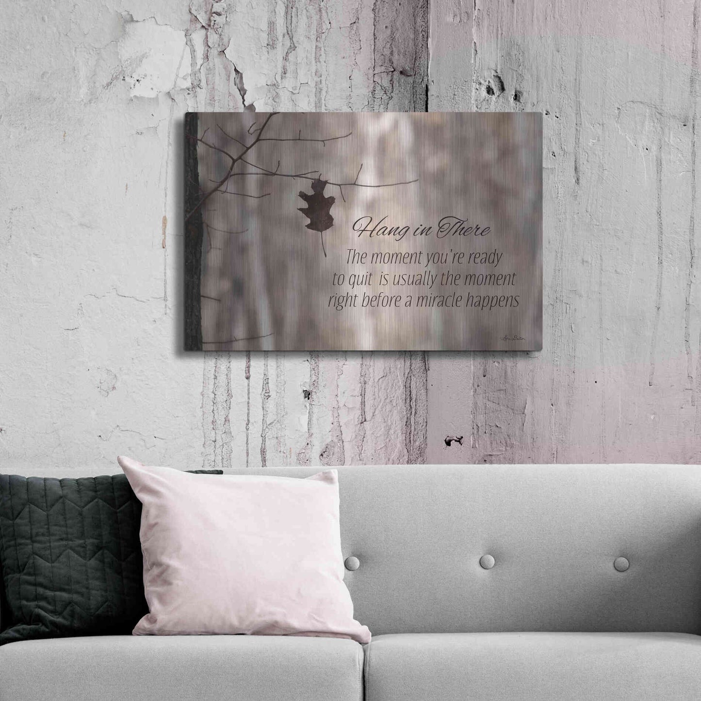 Luxe Metal Art 'Hang in There' by Lori Deiter, Metal Wall Art,36x24