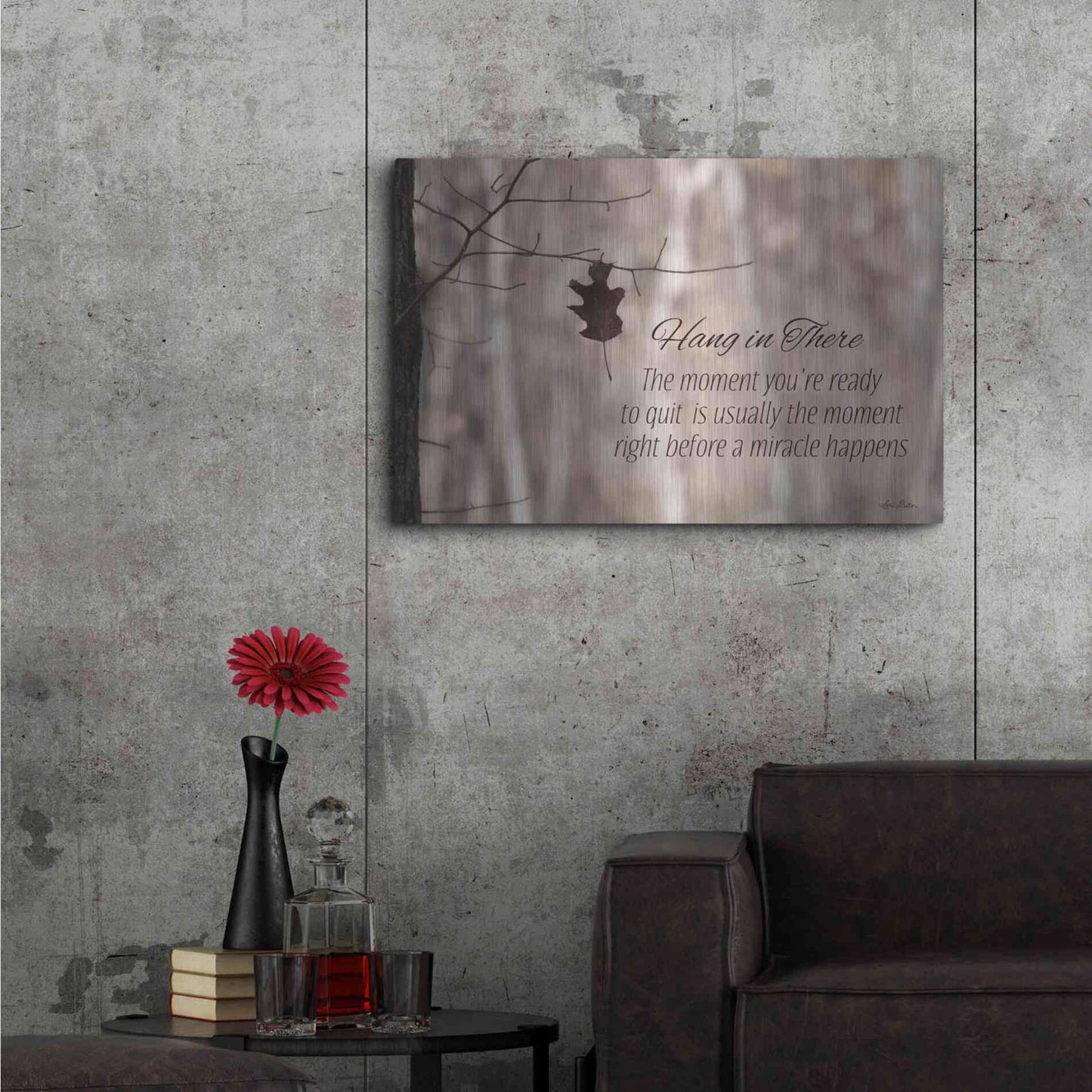 Luxe Metal Art 'Hang in There' by Lori Deiter, Metal Wall Art,36x24