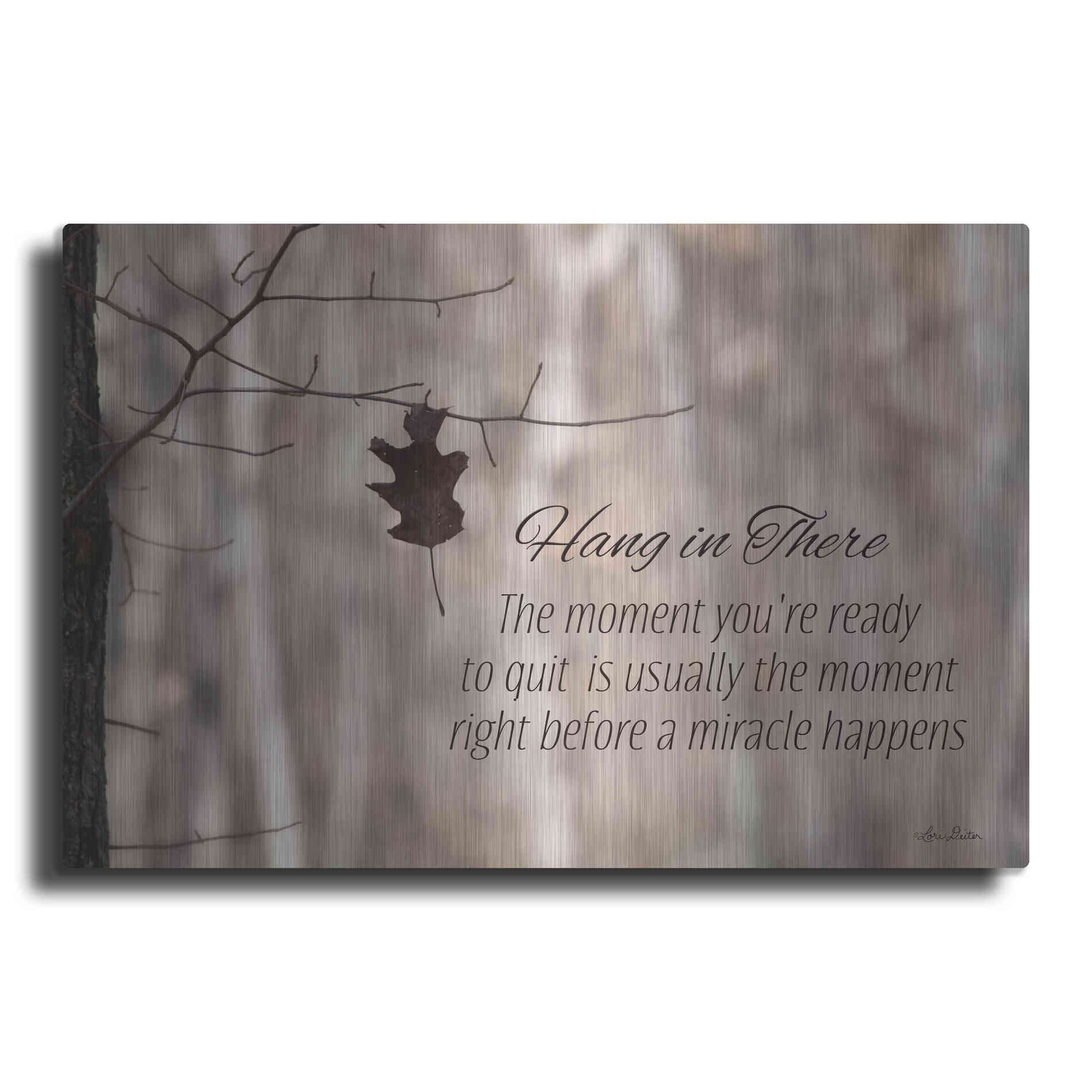 Luxe Metal Art 'Hang in There' by Lori Deiter, Metal Wall Art