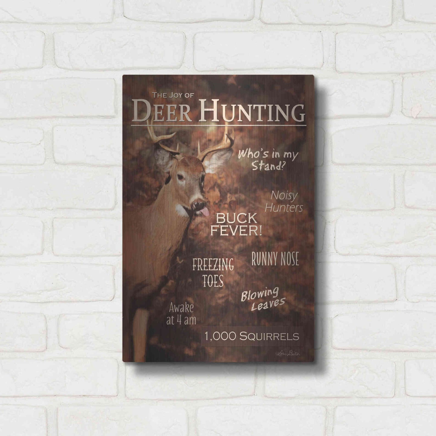 Luxe Metal Art 'Joy of Hunting' by Lori Deiter, Metal Wall Art,12x16