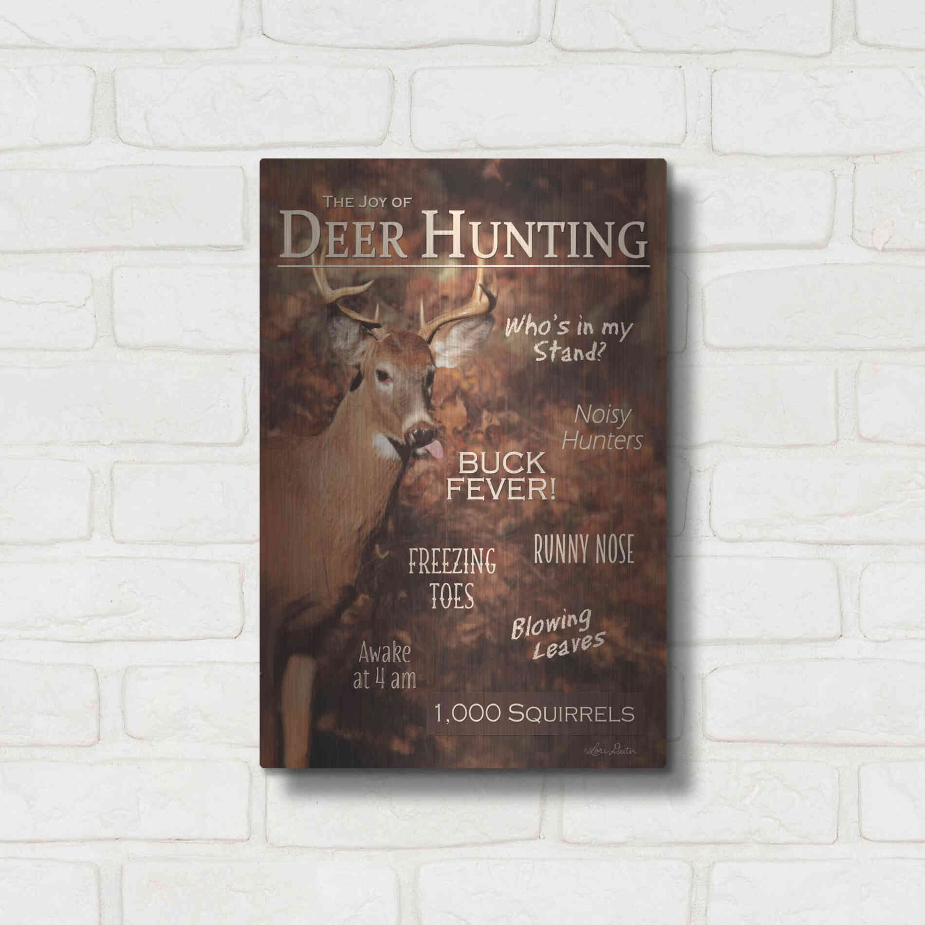 Luxe Metal Art 'Joy of Hunting' by Lori Deiter, Metal Wall Art,12x16