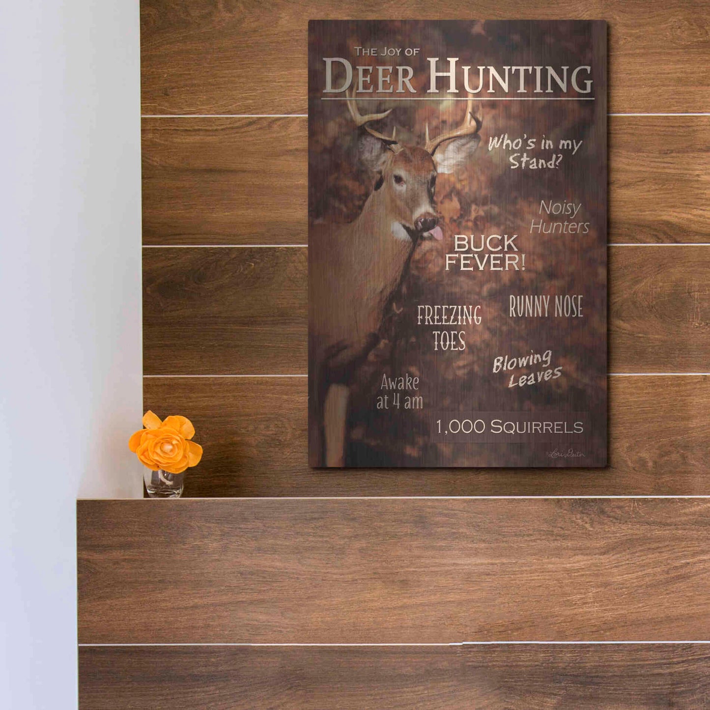Luxe Metal Art 'Joy of Hunting' by Lori Deiter, Metal Wall Art,12x16