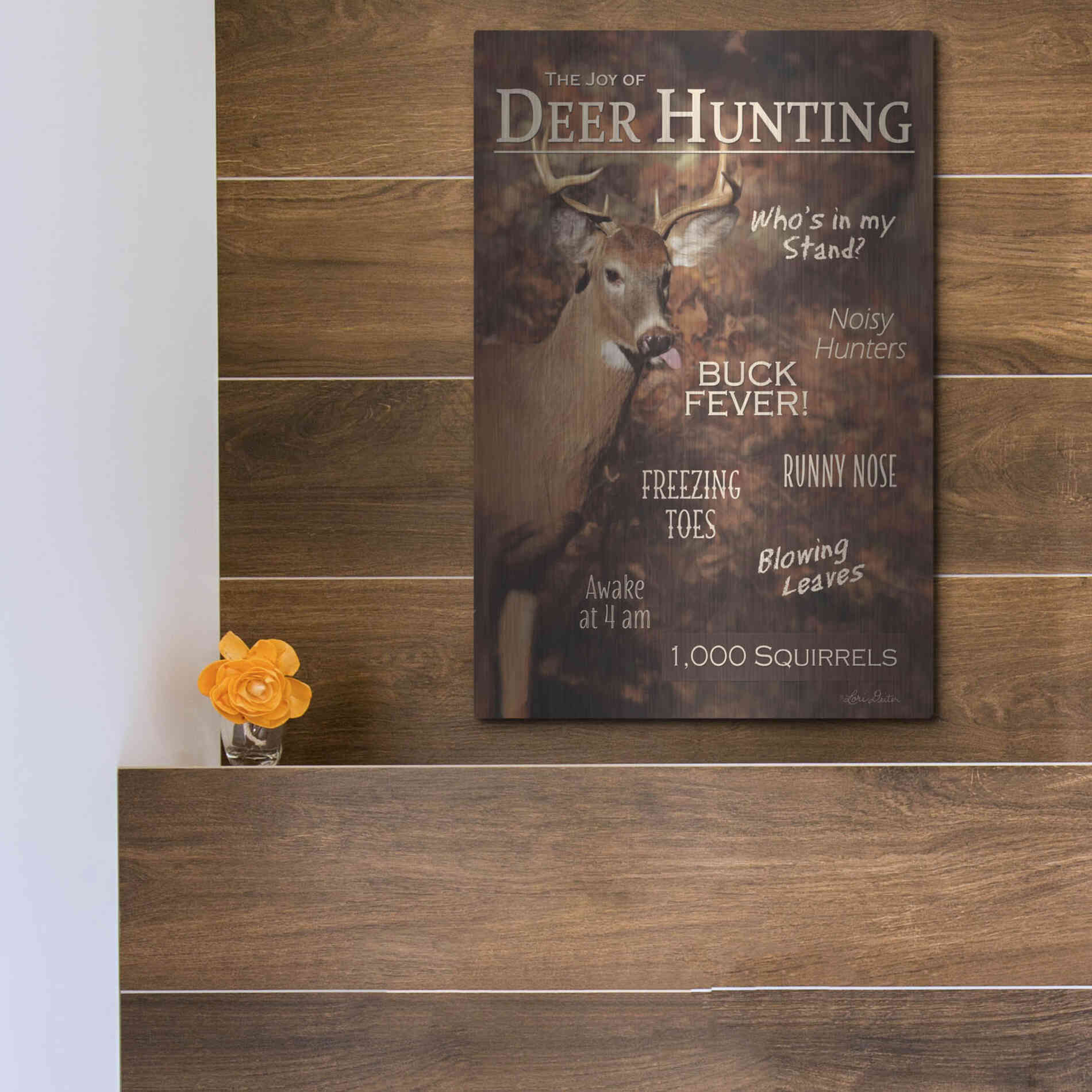 Luxe Metal Art 'Joy of Hunting' by Lori Deiter, Metal Wall Art,12x16