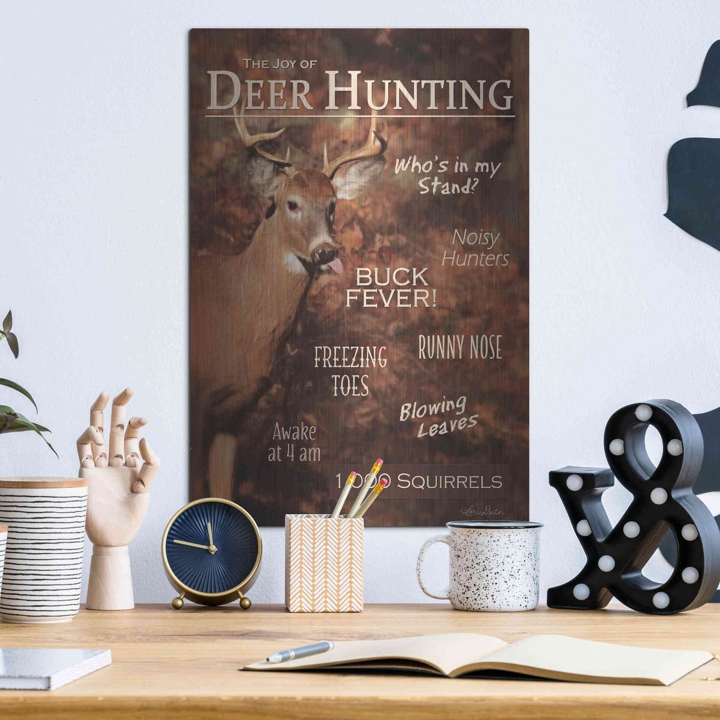 Luxe Metal Art 'Joy of Hunting' by Lori Deiter, Metal Wall Art,12x16