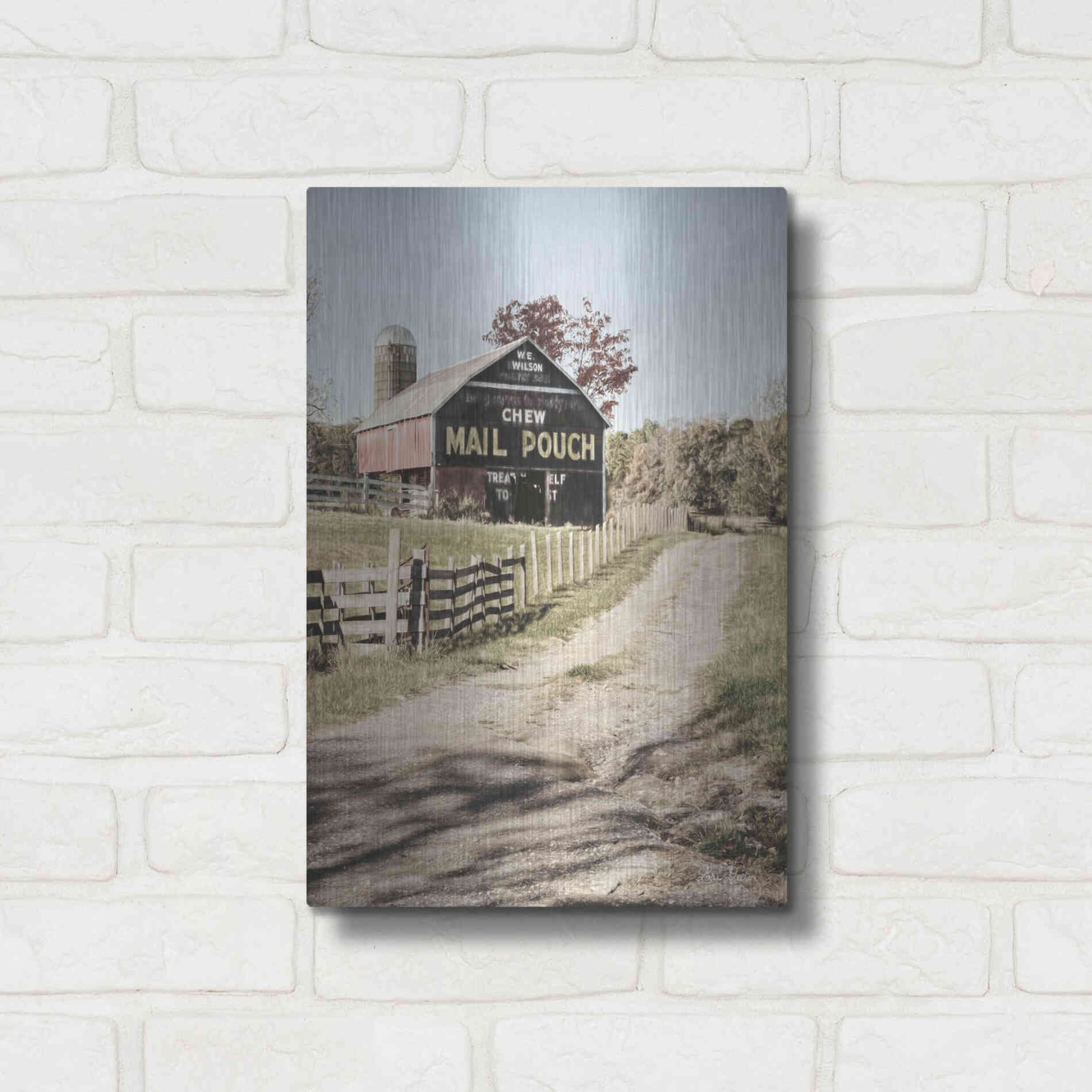 Luxe Metal Art 'Mail Pouch Lane' by Lori Deiter, Metal Wall Art,12x16